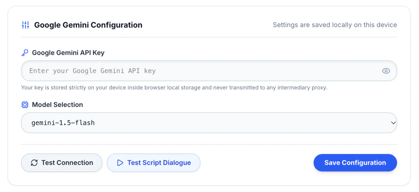 Google Gemini Configuration in NeuroRead Pro