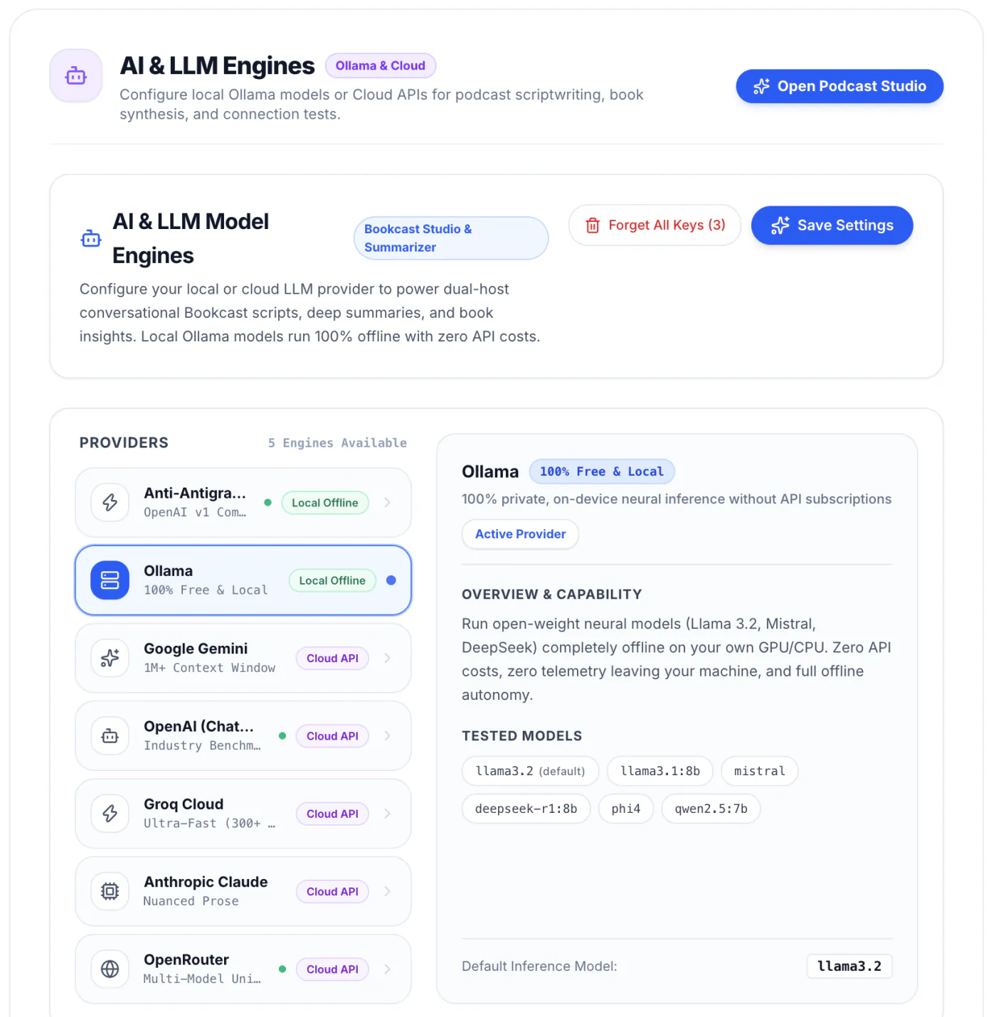 Ollama Local Model Provider Overview in NeuroRead Pro