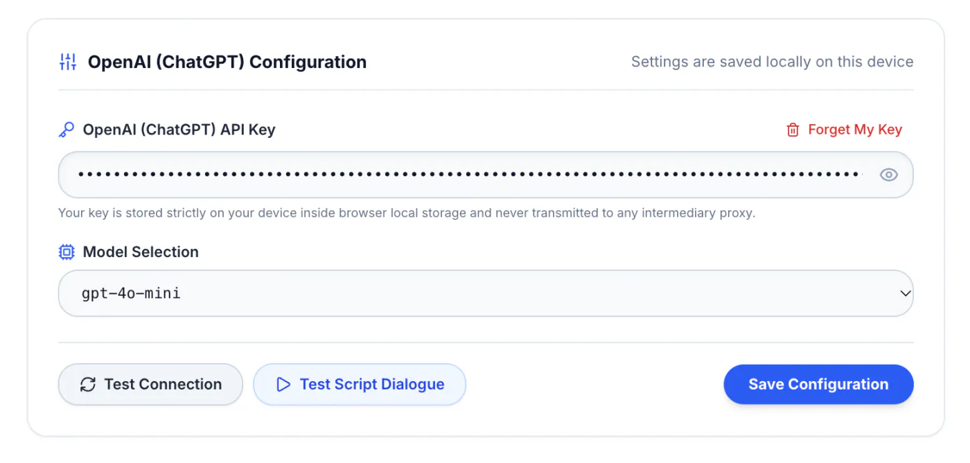 OpenAI ChatGPT Configuration in NeuroRead Pro