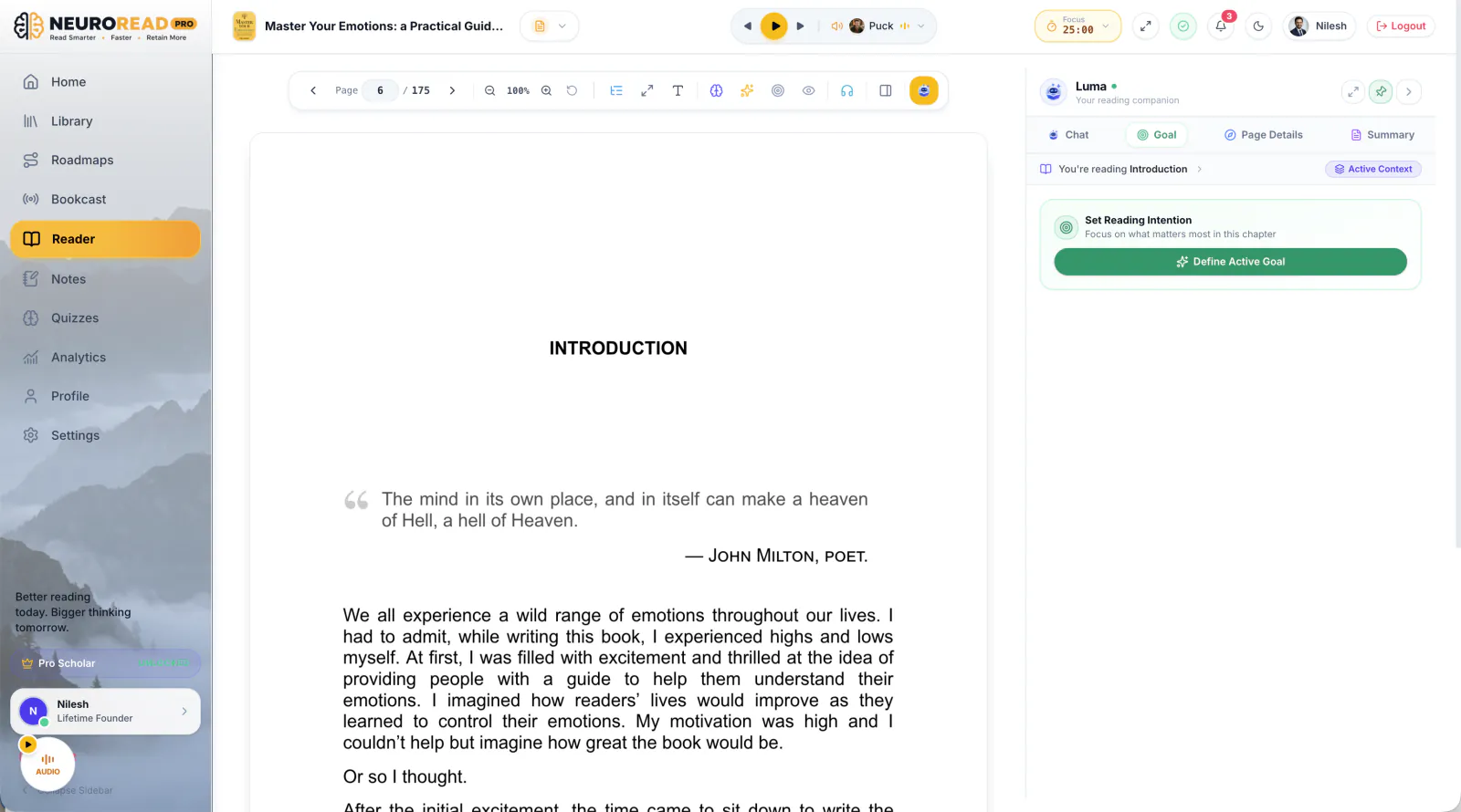 Define Your Reading Goal and Calibrate Attention