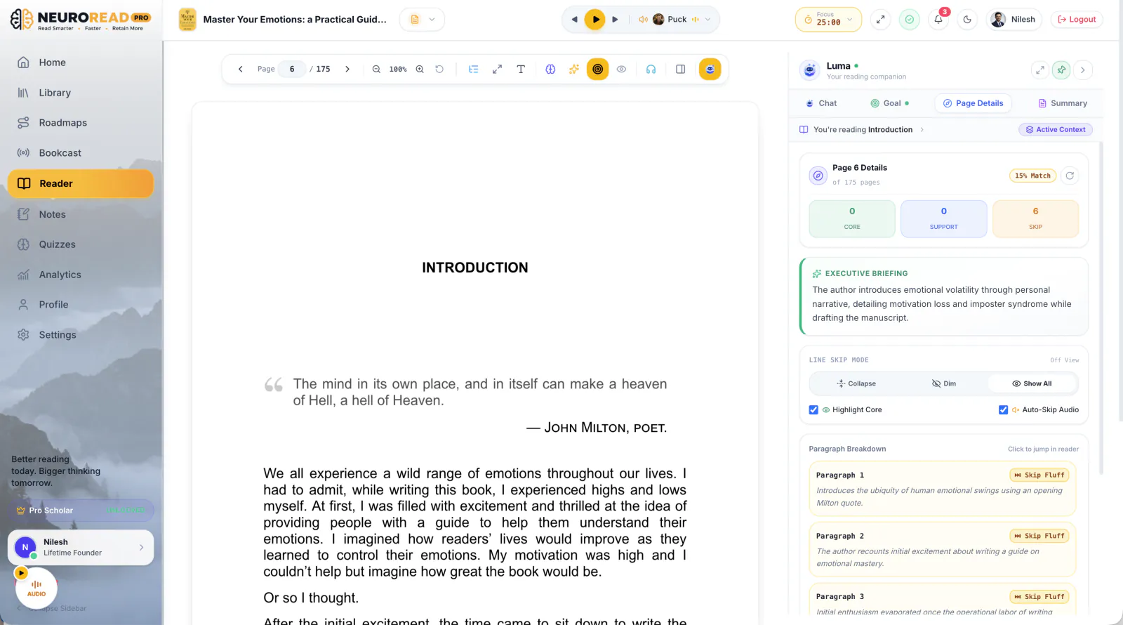 Goal-Wise Page Summary and Signal vs Noise Extraction